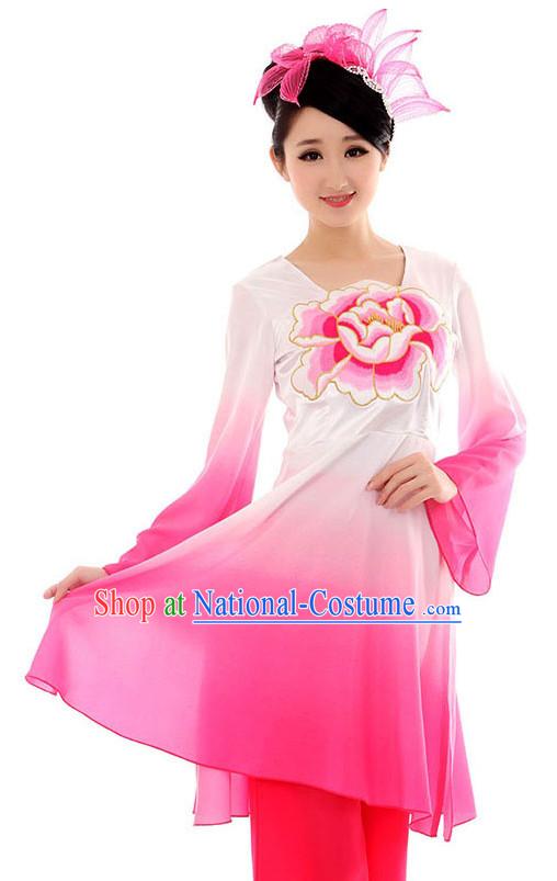 Professional Stage Performance Yangge Dance Costumes Complete Set