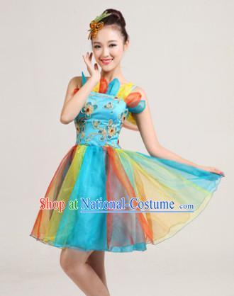 Traditional Chinese Short Skirt Dancing Costumes