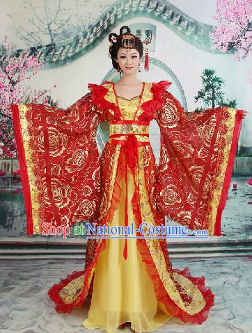 Ancient Chinese Imperial Palace Empress Clothes with Long Tail