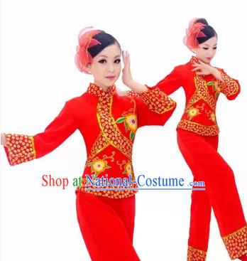 Chinese Folk Yangge Dancing Costume for Girls