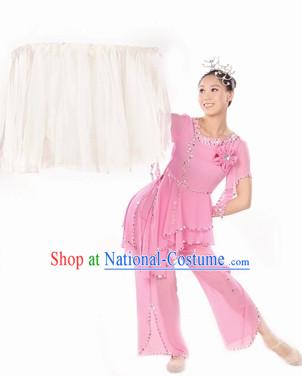 Ancient Chinese Snow Plum Blossom Dance Clothing and Headdress