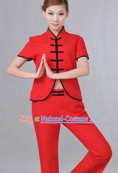 Top Comfortable Red Meditation Yoga Tea-making Kung Fu School Dress Set