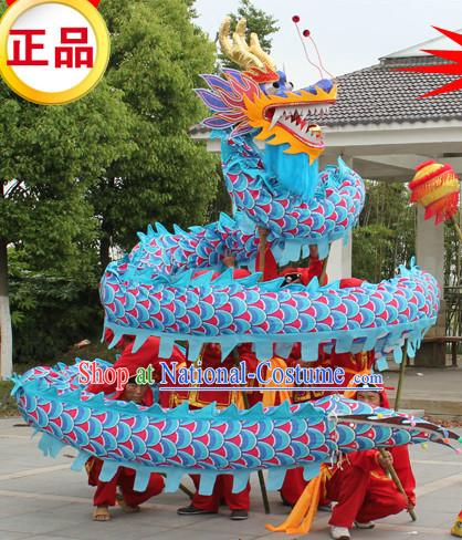 Traditional Blue Dragon Dancing Costume Complete Set