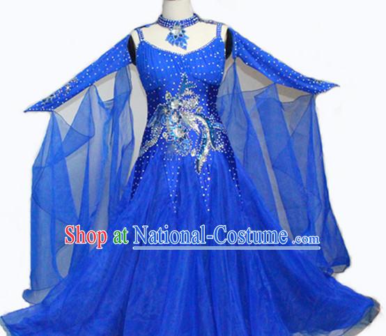 Professional Top Custom Make Blue Dance Queen Suit