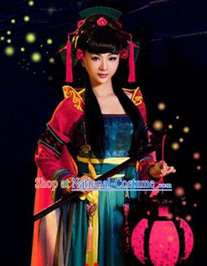 Ancient Chinese High Collar Hanfu Clothes Complete Set for Women