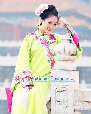 Chinese Qing Dynasty Forbidden City Yellow Long Robe for Lady