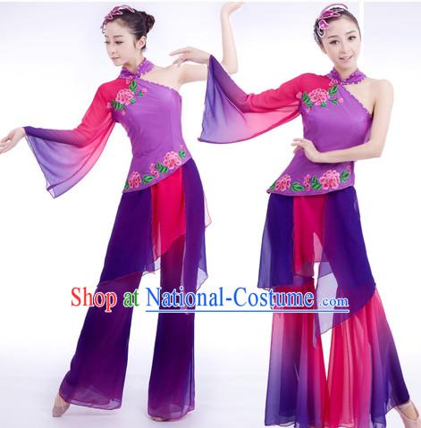 Traditional Chinese Classical Group Dancing Suit Complete Set for Women