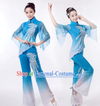 Traditional Chinese Phoenix Dancing Clothes and Hair Accessories