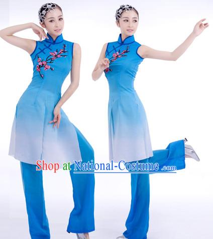 Chinese Classical Plum Blossom Ballet Dance Costumes and Hair Accessories for Women