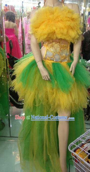 Professional Custom Make Stage Performance Dancing Costumes and Hair Accessories Full Set for Women