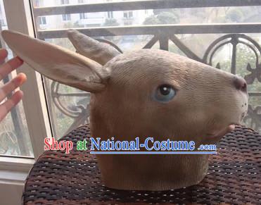 Stage Performance Grey Rabbit Head Mask