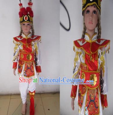 Professional Beijing Opera Stage Performance Dance Costumes and Long Feather Hat