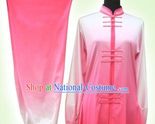 Short Sleeves Color Change Silk Martial Arts Competition Clothes