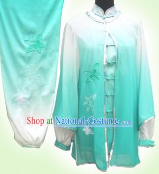 Color Transition Tai Chi Martial Arts Outfit and Cape for Women