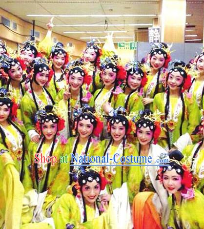 Beijing Opera Style Chinese Classic Dancing Costumes and Headdress Complete Set