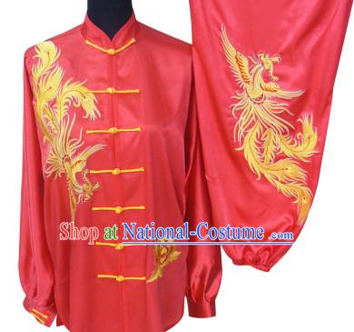 Beijing Sport University Red Phoenix Embroidery Tai Chi Suit