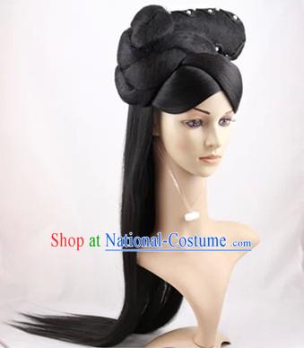 Chinese Traditional Black Long Wigs