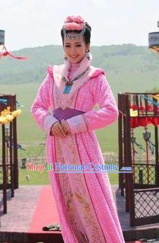 Chinese Costume Period of the Northern and Southern Dynasties Hua Mulan Legend Mongolian Tribe Princess Clothes Complete Set for Women