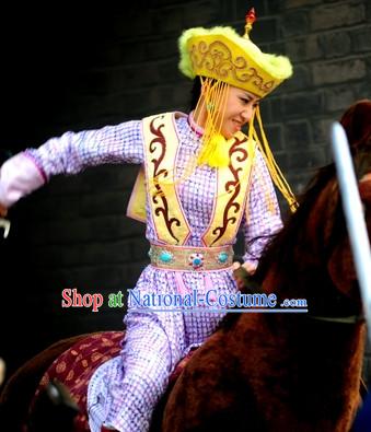 Chinese Costume Period of the Northern and Southern Dynasties Hua Mulan Legend Mongolian Tribe Princess Clothes Complete Set for Women