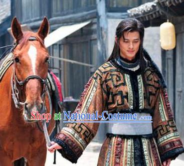 Chinese Costume Period of the Northern and Southern Dynasties Hua Mulan Legend Mongolian Tribe Prince Clothes Complete Set for Men