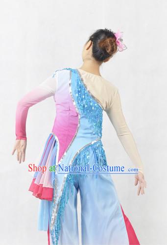 Professional Stage Performance Fan or Handkerchief Dancing Costumes and Headwear