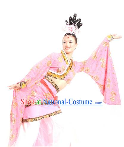 China Classical Dance Chu Yao Costume and Headdress for Women