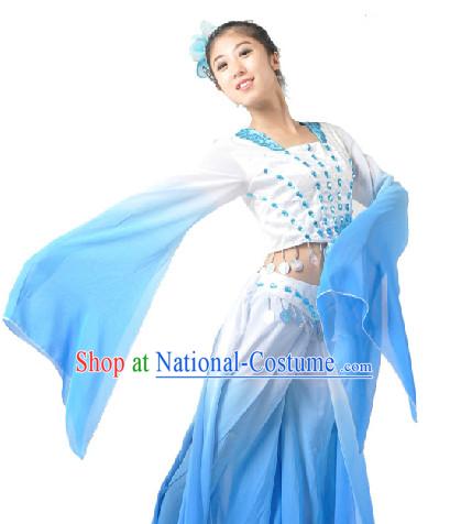 Professional Color Transition Fan Dance Wear