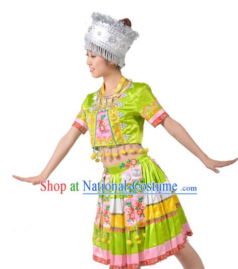 Chinese Miao Dance Team Costumes for Girls