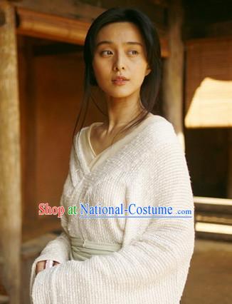 Chinese Classical White Han Dress Complete Set