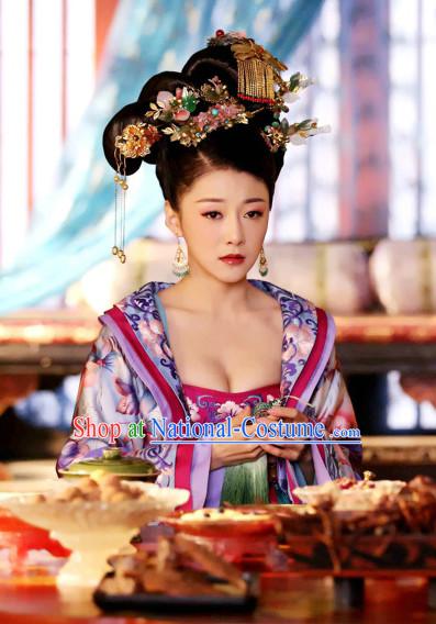 Ancient Chinese Empress Hair Ornaments Set and Wig