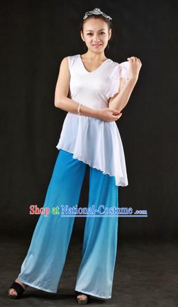 Blue and White Stage Performance Han Dance Costumes