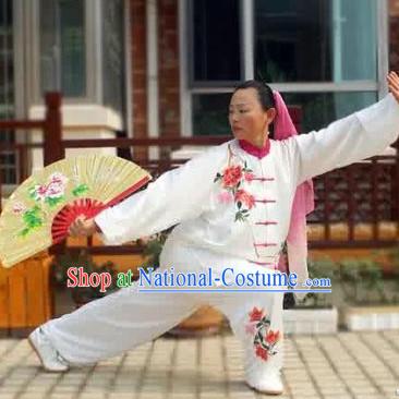 Red Flower Kung Fu Tai Chi Silk Uniform