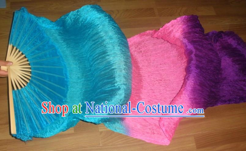 71 Inches Long Color Change Silk Dancing Ribbon Fan