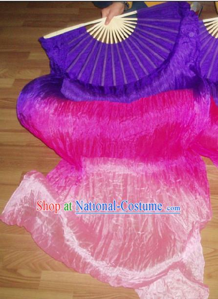 Professional Stage Performance Long Silk Dancing Ribbon Fan