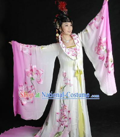 Ancient Tang Dynasty Yang Yuhuan Empress Embroidered Long Robe with Trail