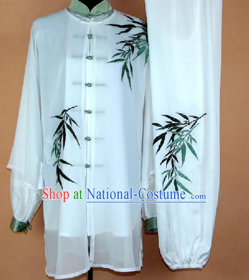 Embroidered Bamboo Kung Fu Uniform and Mantle Complete Set