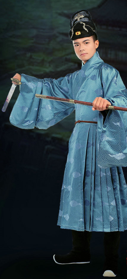 Ancient Chinese Swordman Gowns and Hat Complete Set