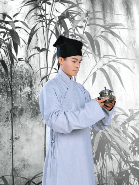 Traditional Chinese Zhiduo Attire Clothes and Hat Complete Set for Men