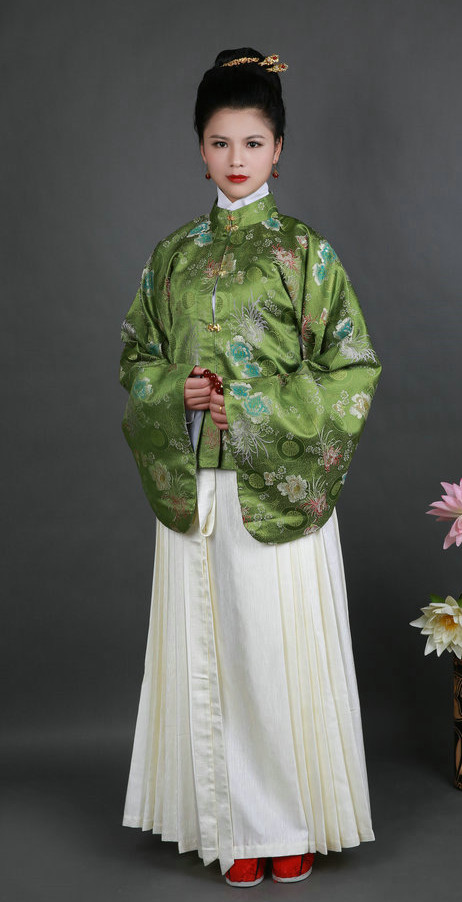 Ming Dynasty Hanfu Everyday Court Dress Changfu Jacket and Skirt for Women