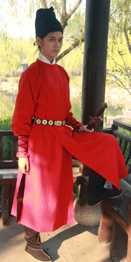 Handmade Red Swordman Yuanlingshan Gowns and Hat Complete Set