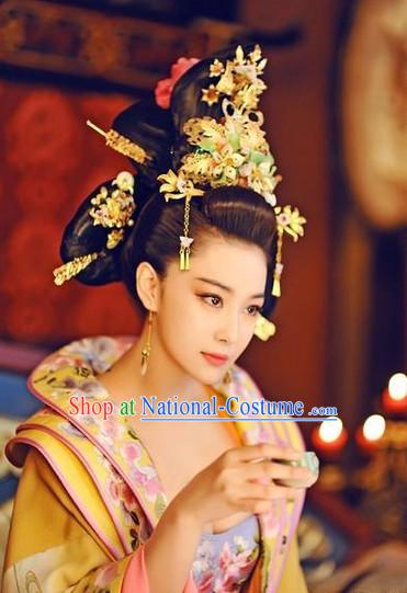 Handmade Chinese Empress Wig and Hair Accessories Hairpins Free Shipping