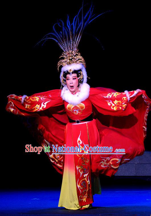 Zhao Jun Chu Sai Stage Performance Costumes and Hair Accessories Complete Set