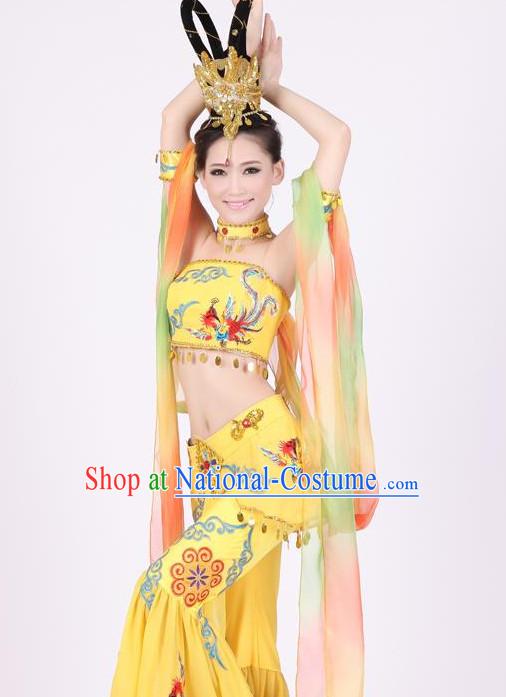 Chinese Flying Apsaras Dance Cstumes and Hair Jewelry Complete Set