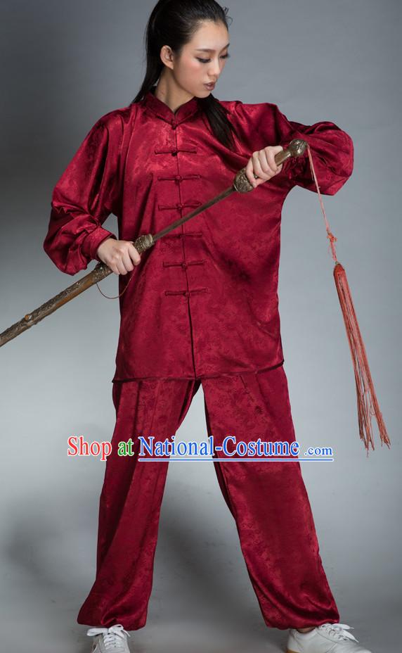 Red Traditional Martial Arts Uniforms for Women