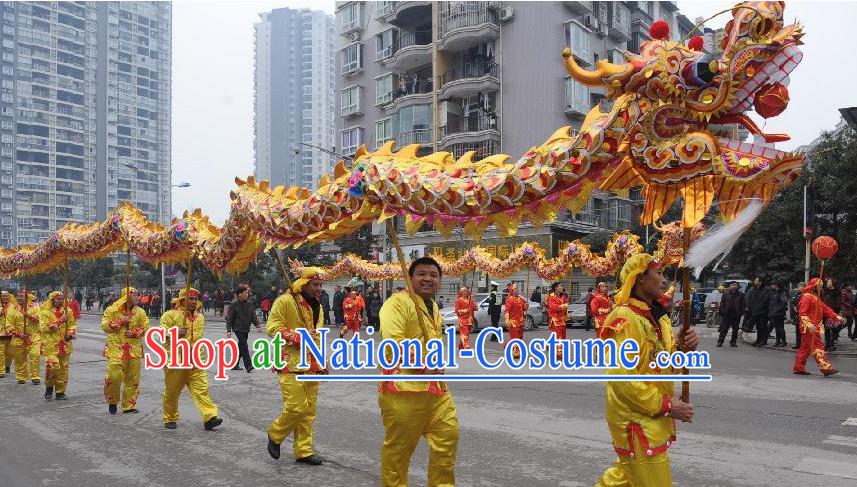 Chinese Customs Best Dragon Mascot Dance Costume Complete Set for 10 People