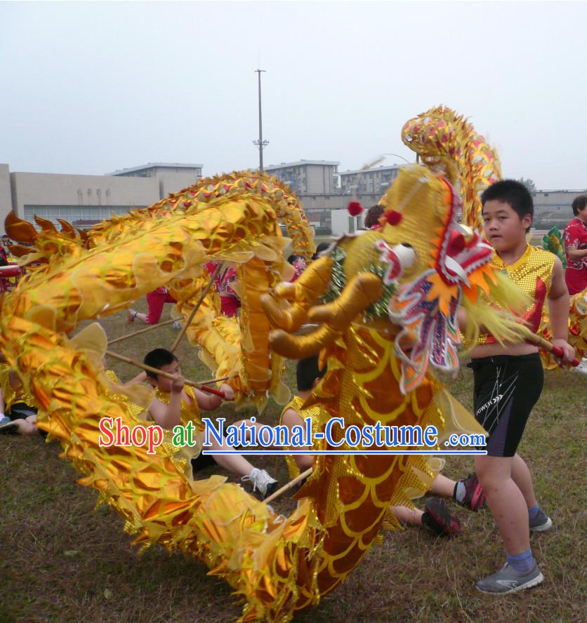 Gold Chinese Customs Dragon Costume for 6 Children