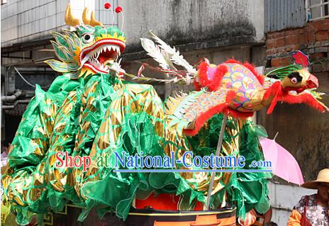 Handmade Green Chinese New Year Dragon Mascot Costumes Complete Set