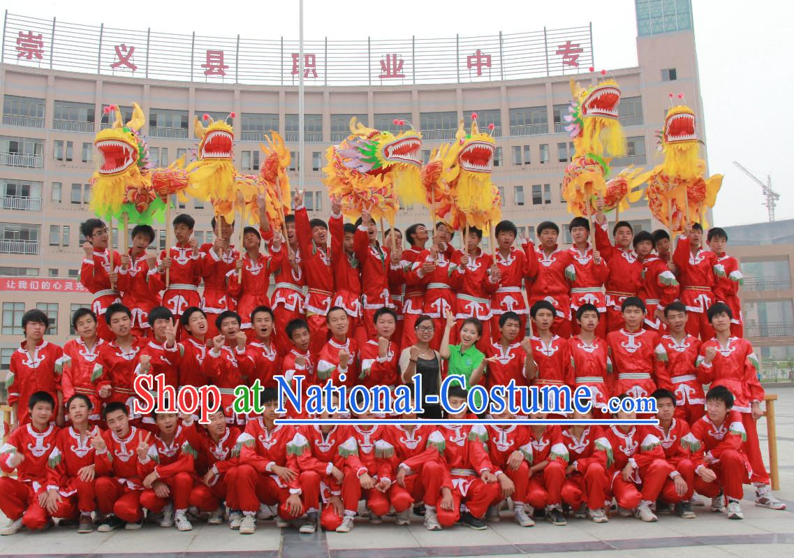 Chinese Dragon Costume Adult Complete Set for Four People