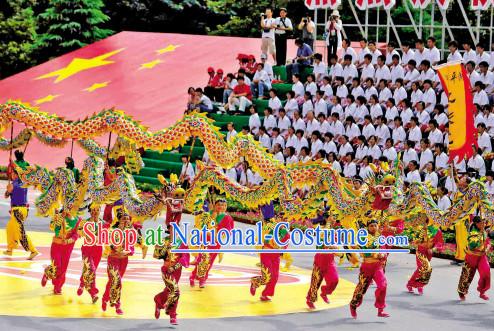 Handmade Chinese New Year Adult Dragon Dance Equipment Complete Set