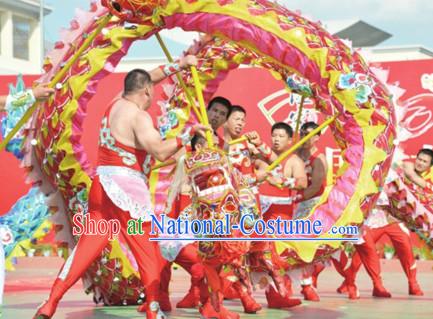 Handmade Chinese New Year Olympic Adult Dragon Dance Equipment Complete Set